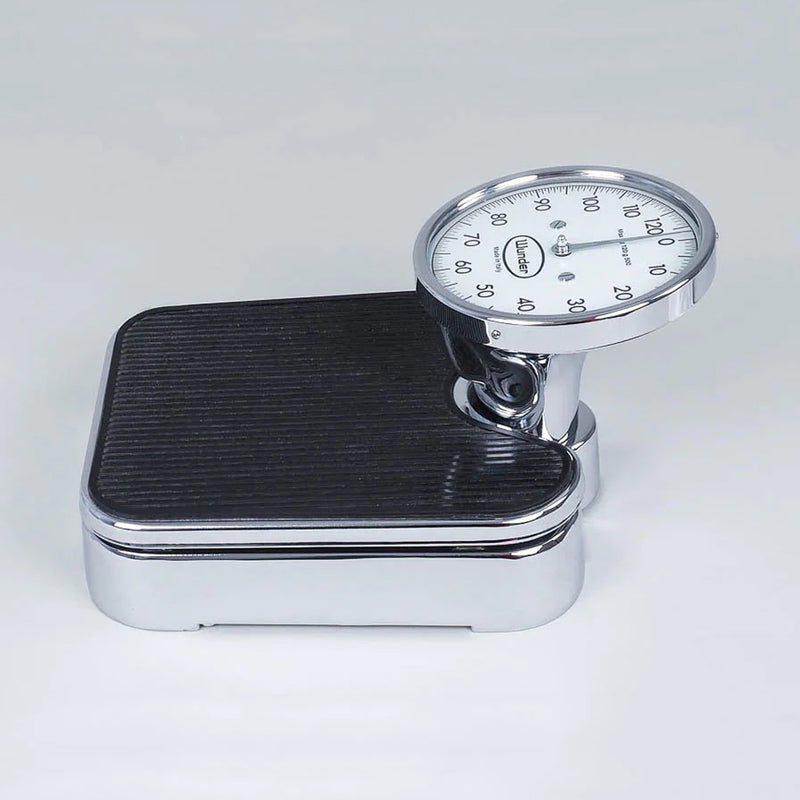 Universal Professional Mechanical Bathroom Scale - Free Standing - 8" Aluminum/Polished Chrome/Black