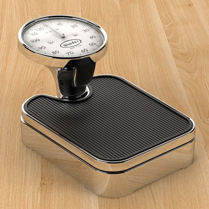 Universal Professional Mechanical Bathroom Scale - Free Standing - 8" Aluminum/Polished Chrome/Black