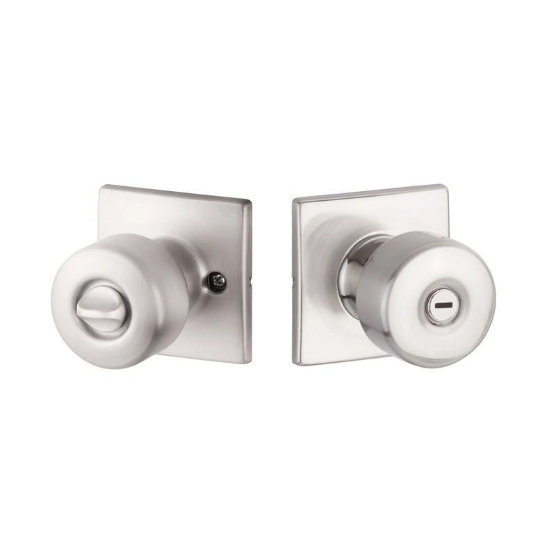 Marcel Rosette With Dylan Knob Privacy Door Knob - Door Mount - 3" Brass/Satin Nickel
