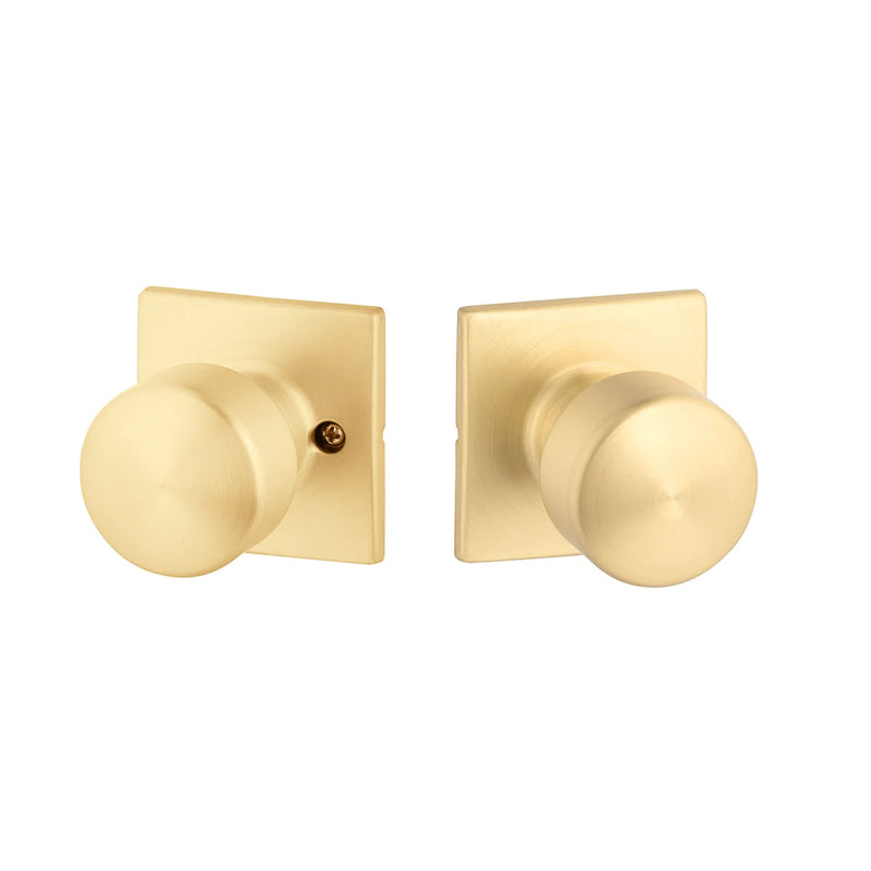 Marcel Rosette With Dylan Knob Dummy Door Knob - Door Mount - 3" Brass/Satin Brass