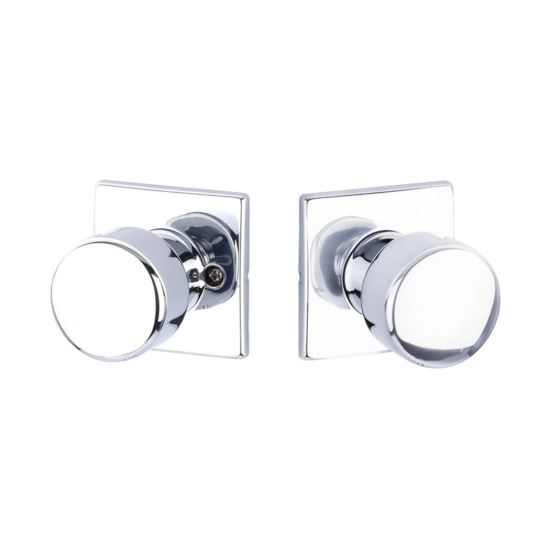 Marcel Rosette With Dylan Knob Dummy Door Knob - Door Mount - 3" Brass/Polished Chrome