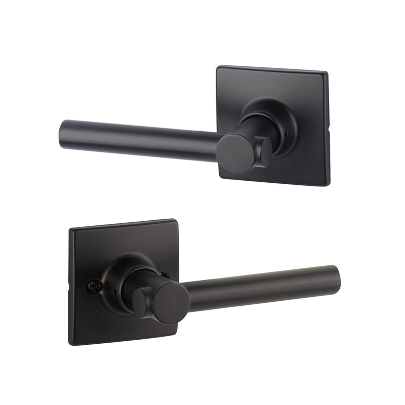 Marcel Rosette Holden Dummy Door Leverset - Door Mount - 4" Brass/Flat Black