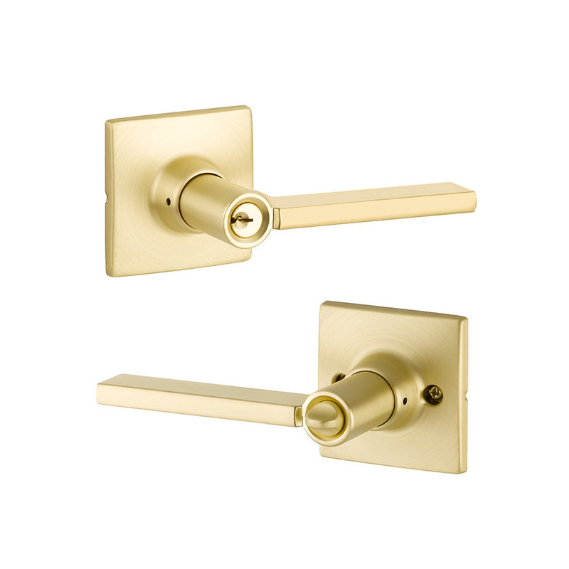 Marcel Rossette Nils Door Keyed Leverset - Door Mount  - 4" Brass/Satin Brass