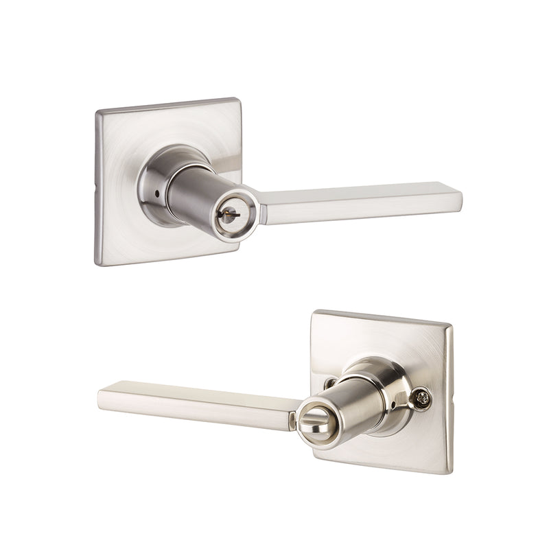 Marcel Rossette Nils Door Keyed Leverset - Door Mount - 4" Brass/Satin Nickel