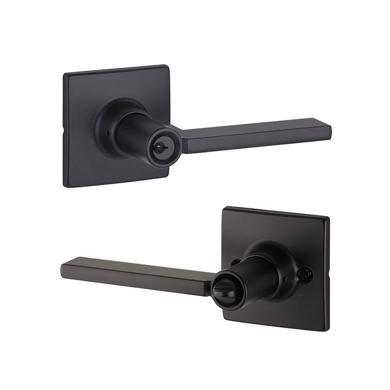 Marcel Rossette Nils Door Keyed Leverset - Door Mount - 4" Brass/Flat Black