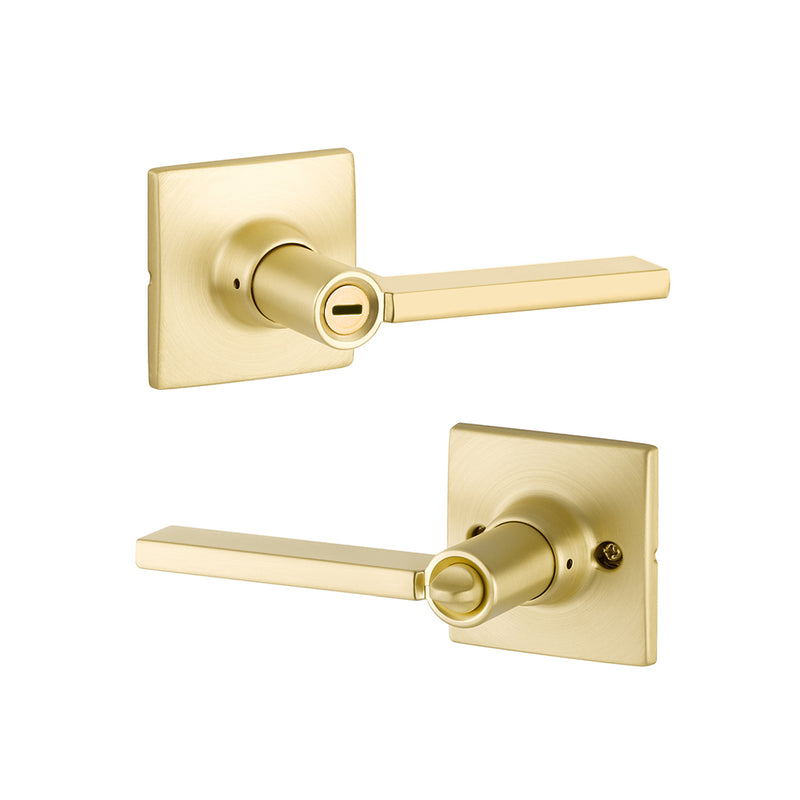 Marcel Rosette Nils Privacy Door Leverset - Door Mount - 4" Brass/Satin Brass