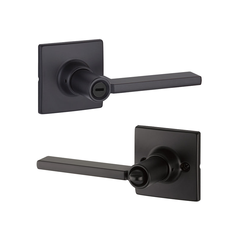 Marcel Rosette Nils Privacy Door Leverset - Door Mount - 4" Brass/Flat Black