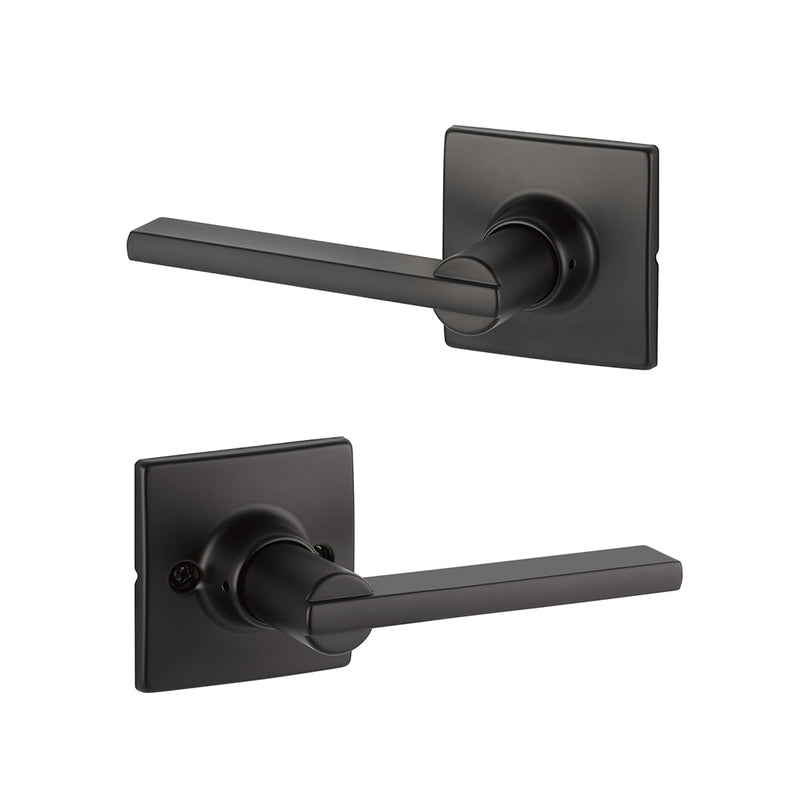 Marcel Rosette Nils Passage Door Leverset - Door Mount - 4" Brass/Flat Black