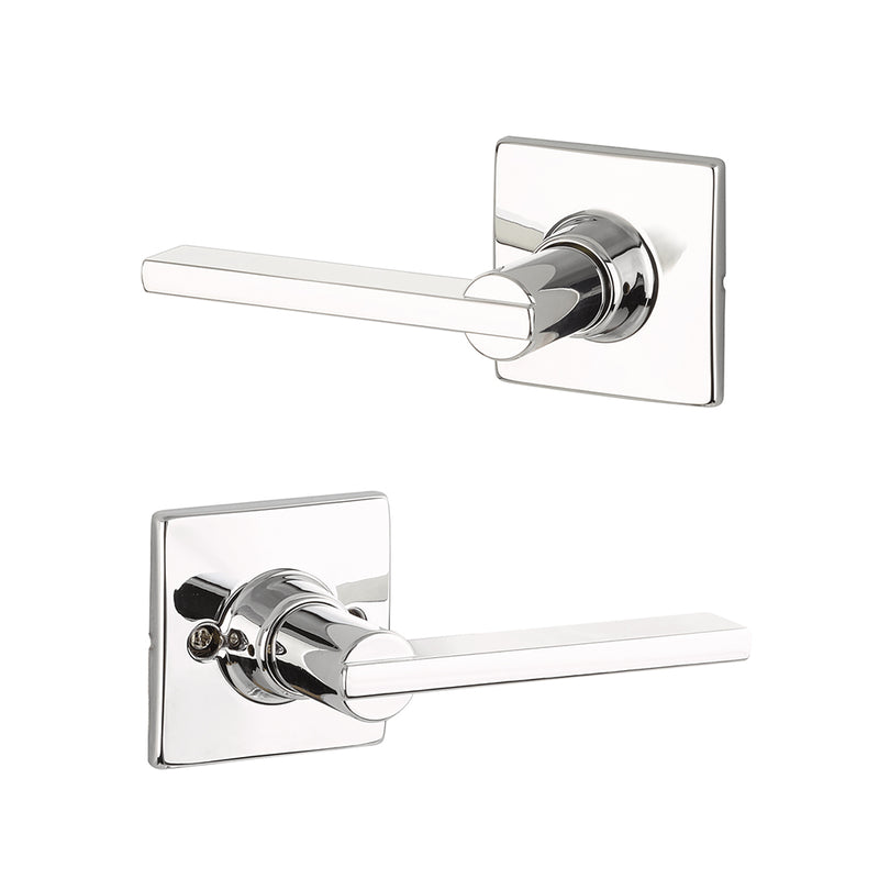 Marcel Rosette Nils Passage Door Leverset - Door Mount - 4" Brass/Polished Chrome