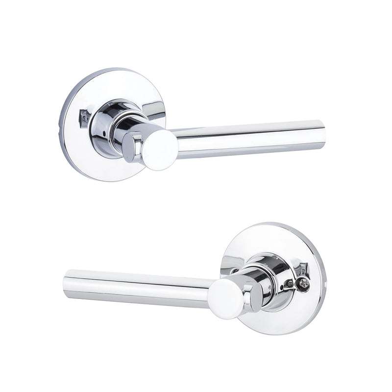 Owen Rosette Holden Passage Door Leverset - Door Mount - 4" Brass/Polished Chrome