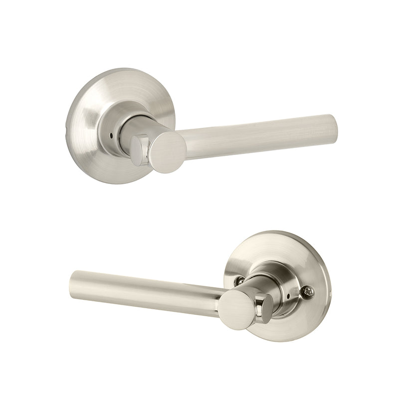 Owen Rosette Holden Dummy Door Leverset - Door Mount - 4" Brass/Satin Nickel