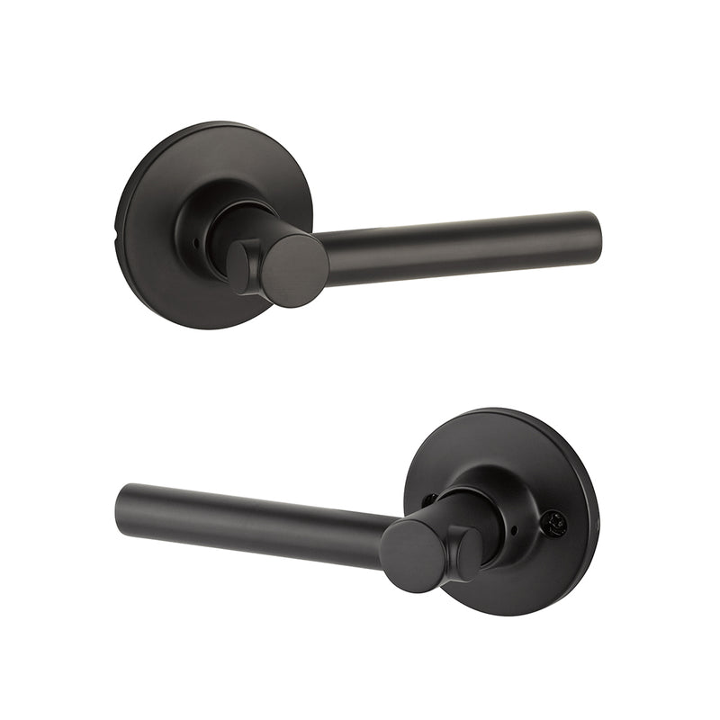 Owen Rosette Holden Dummy Door Leverset - Door Mount - 4" Brass/Flat Black