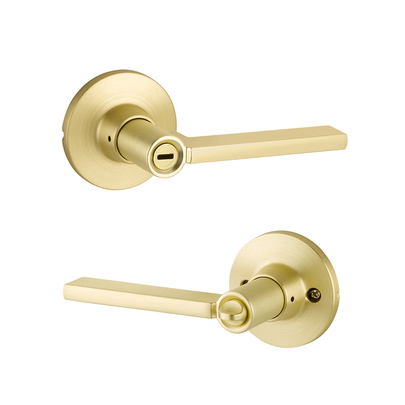 Owen Rosette Nils Privacy Door Leverset - Door Mount - 4" Brass/Satin Brass
