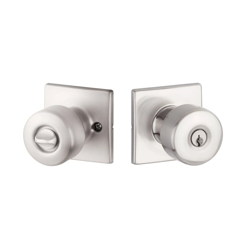 Marcel Rosette With Dylan Knob Door Keyed Knobset - Door Mount - 3" Brass/Satin Nickel