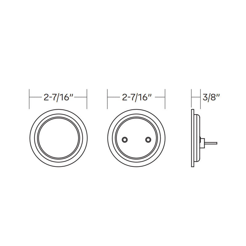 Round Passage Tubular Pocket Door Lockset - Door Mount - 3" Brass/Oil Rubbed Bronze