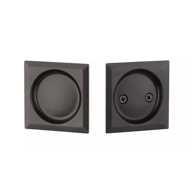 Square Passage Tubular Pocket Door Lockset - Door Mount - 3" Brass/Oil Rubbed Bronze