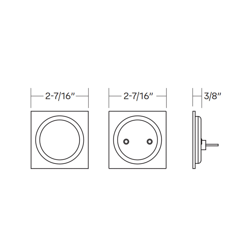Square Passage Tubular Pocket Door Lockset - Door Mount - 3" Brass/Oil Rubbed Bronze