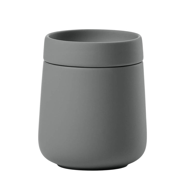 Nova One Cotton Tips Holder - Free Standing - 4" Stoneware/Grey