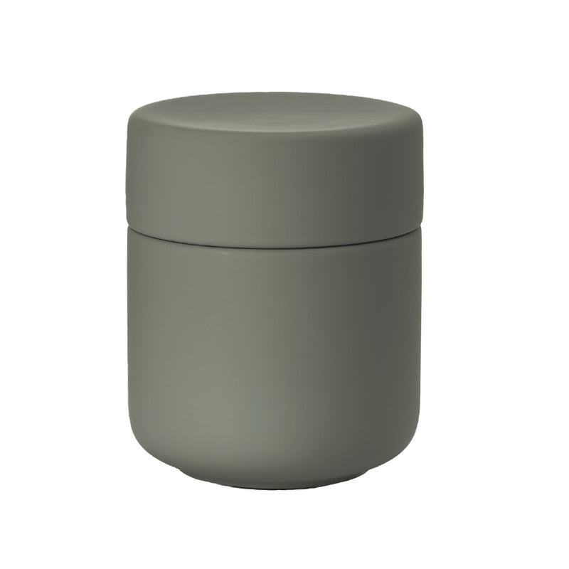 Ume Bathroom Accessories Set - Free Standing - Stoneware/Olive Green