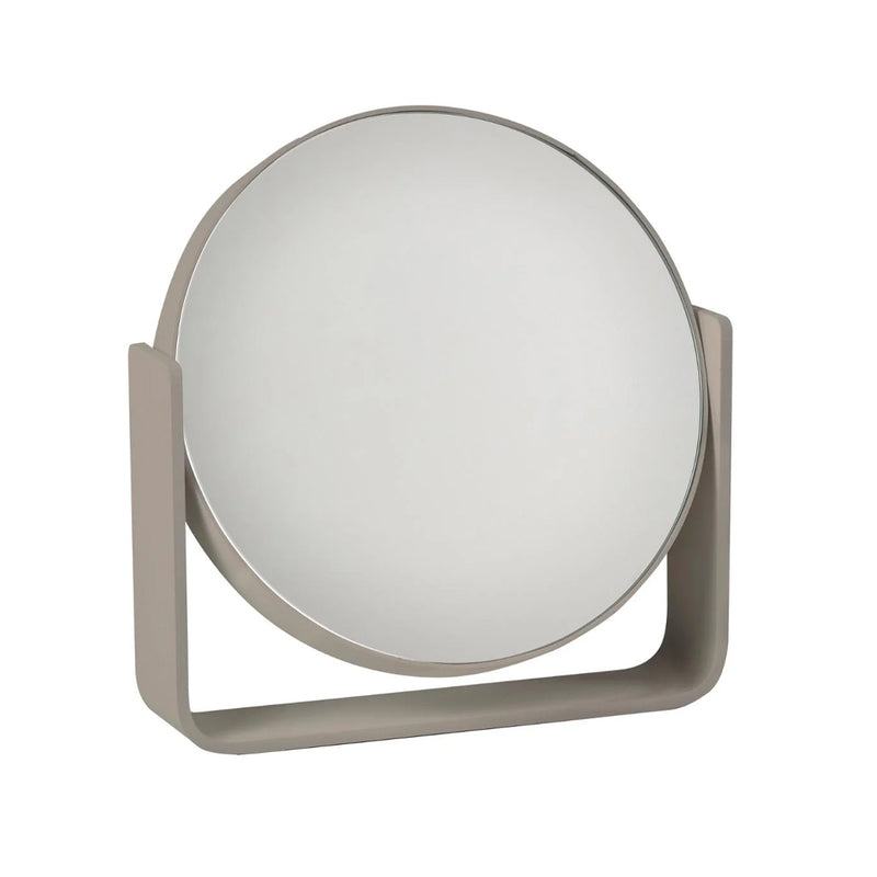 Ume 5X Magnification Make-Up Mirror - Free Standing - 8" Aluminum/Glass/Taupe