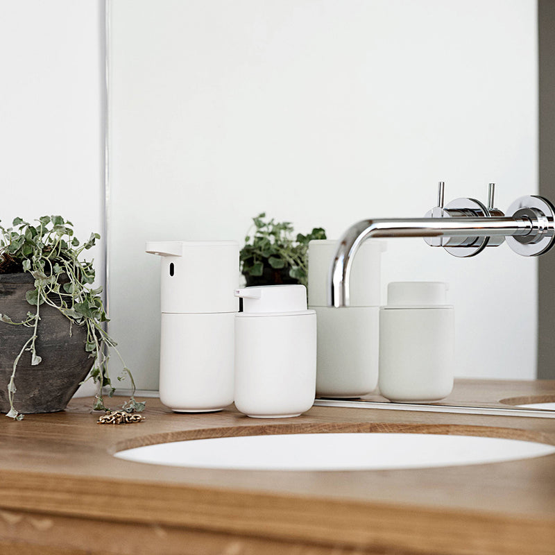 Ume Soap Dispenser - Free Standing - 5" Stoneware/White