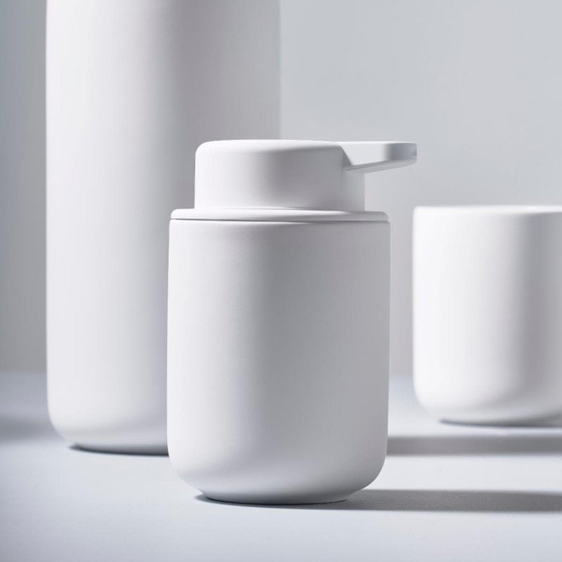 Ume Soap Dispenser - Free Standing - 5" Stoneware/White