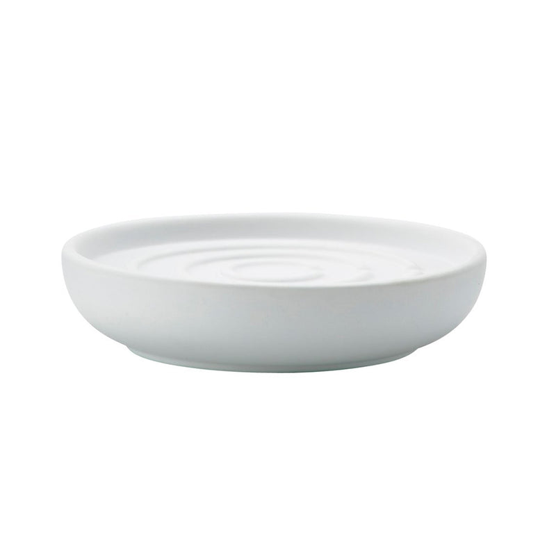 Nova Soap Dish - Free Standing - 4" Stoneware/White