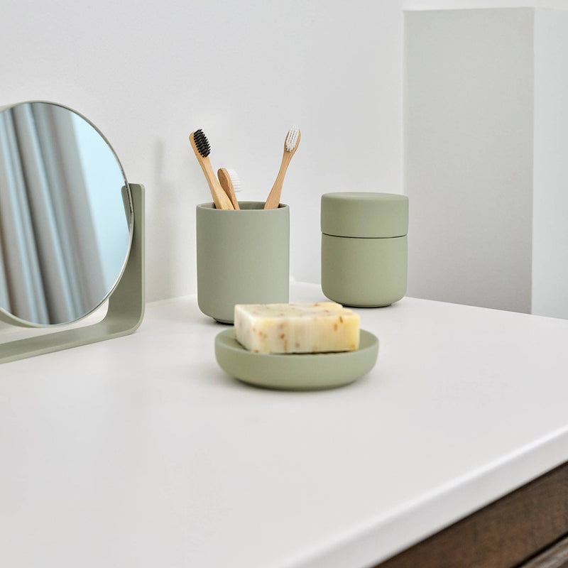 Ume Soap Dish - Free Standing - 5" Stoneware/Eucalyptus