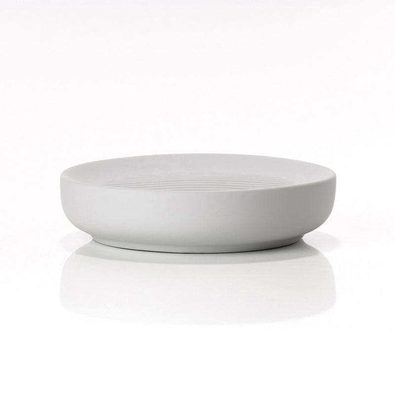 Ume Soap Dish - Free Standing - 5" Stoneware/Light Gray