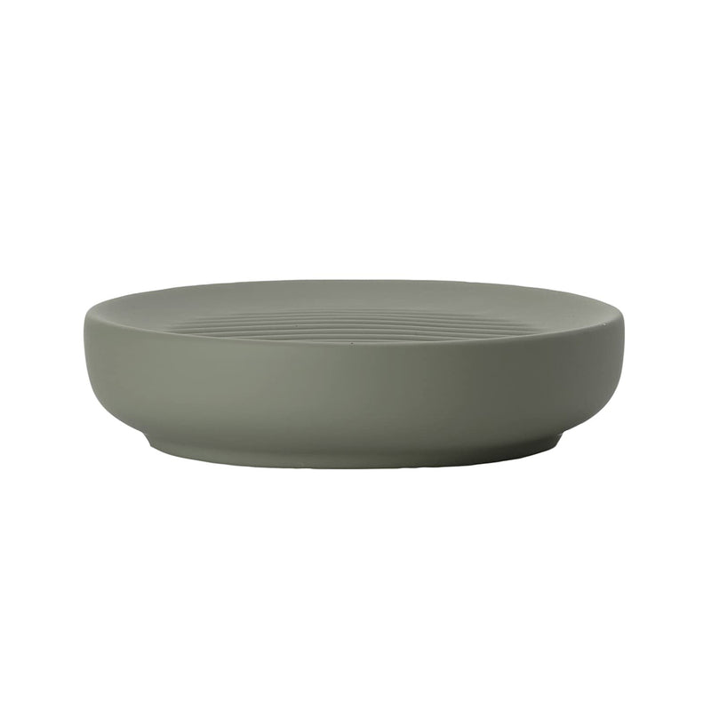 Ume Soap Dish - Free Standing - 5" Porcelain/Olive Green