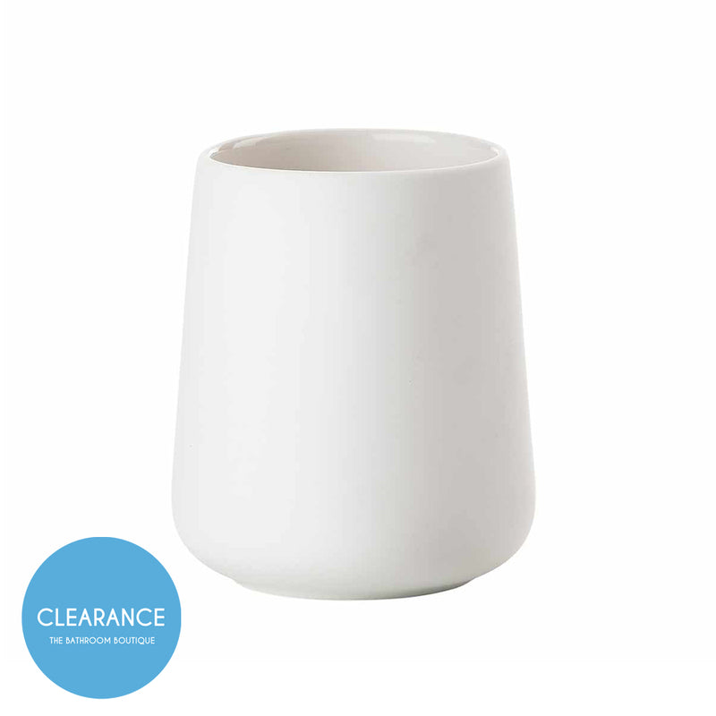 Nova One Toothbrush Holder - Free Standing - 4" Stoneware/White (Final Sale)
