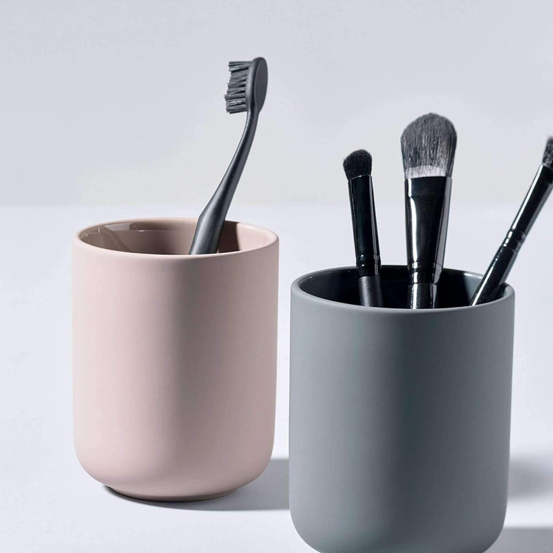 Ume Toothbrush Holder - Free Standing - 4" Stoneware/Pink (Final Sale)