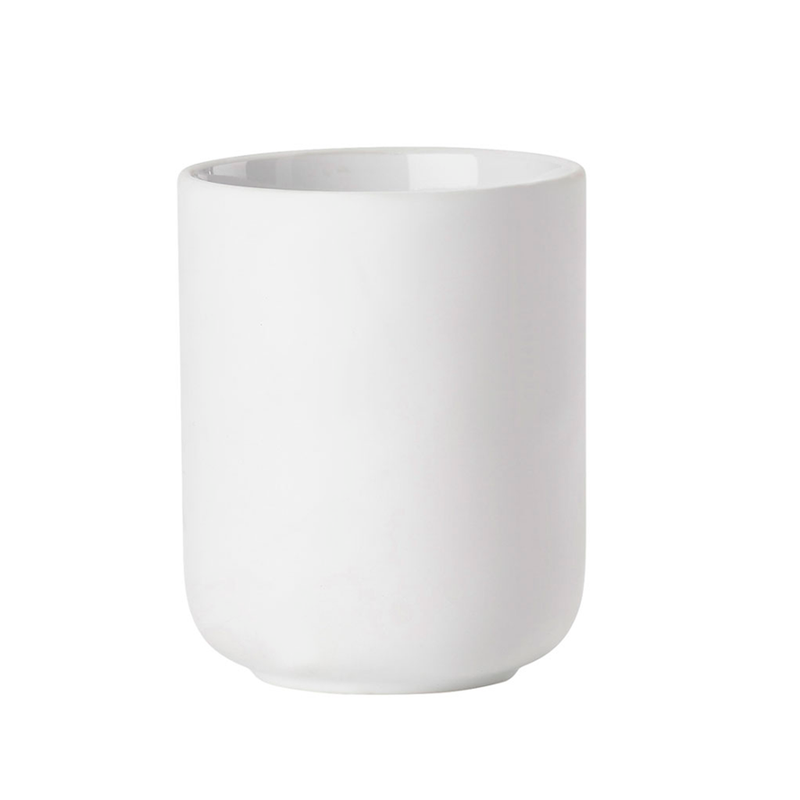 Ume Toothbrush Holder - Free Standing - 4" Stoneware/White