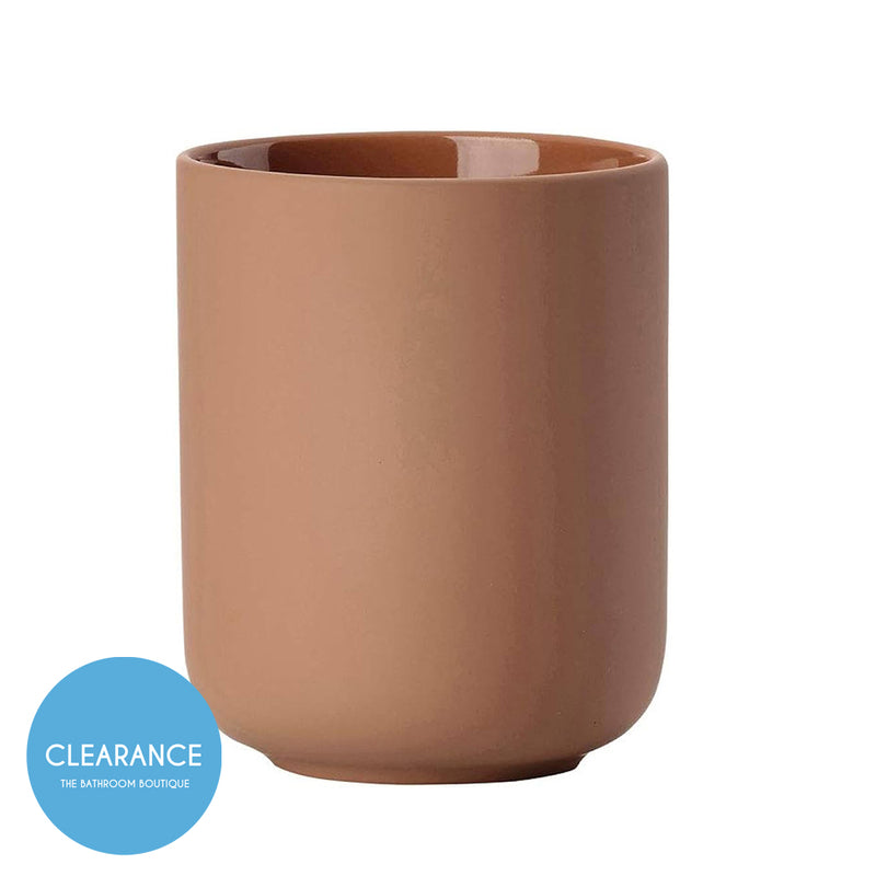 Ume Toothbrush Holder - Free Standing - 4" Stoneware/Amber (Final Sale)