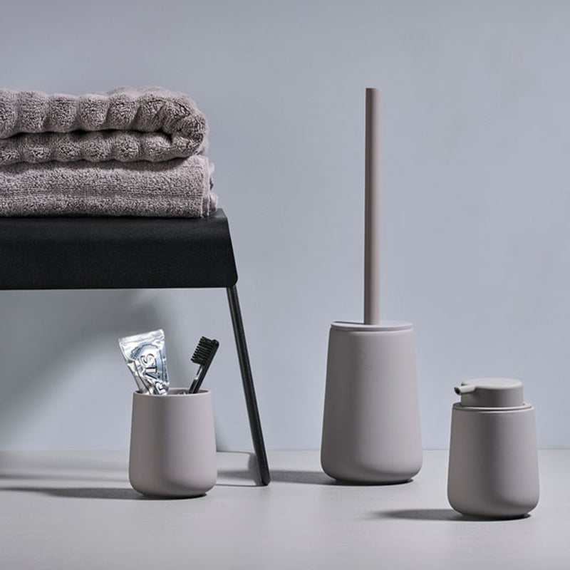 Nova One Toilet Brush Holder - Free Standing - 16" Stoneware/Grey