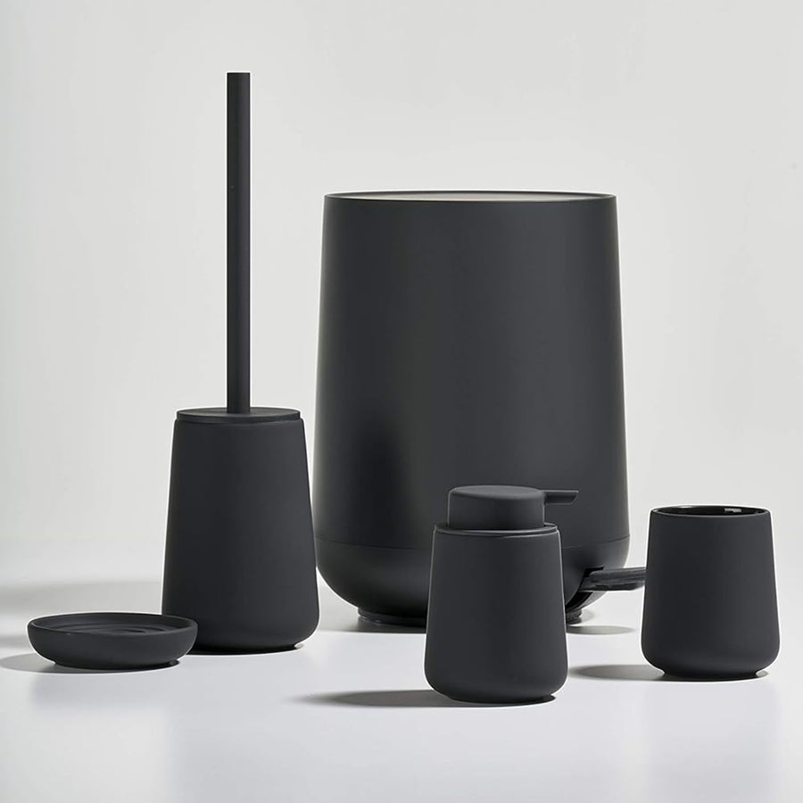 Nova One Bathroom Accessories Set - Free Standing - Stoneware/Black