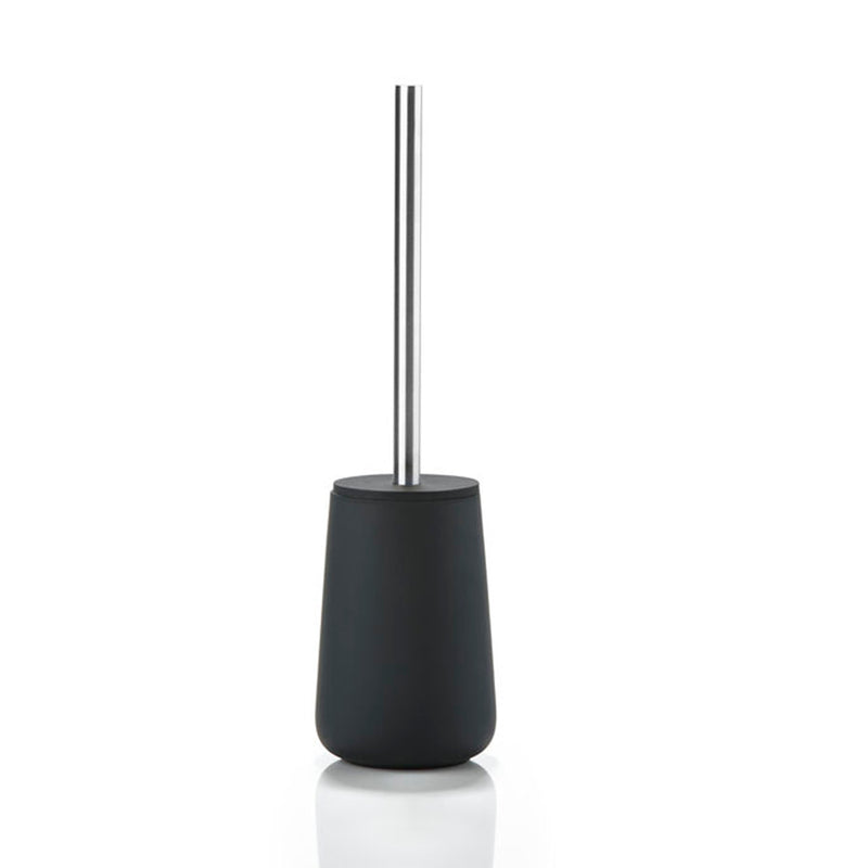 Nova Toilet Brush Holder - Free Standing - 15" Porcelain/Steel/Black