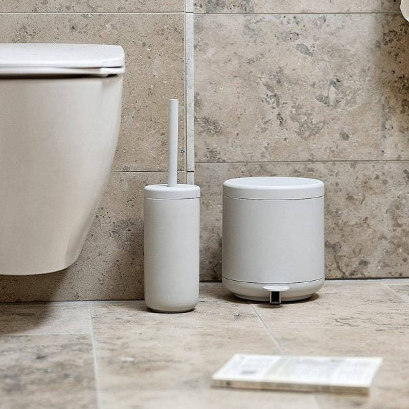 Ume Toilet Brush Holder - Free Standing - 15" Stoneware/White