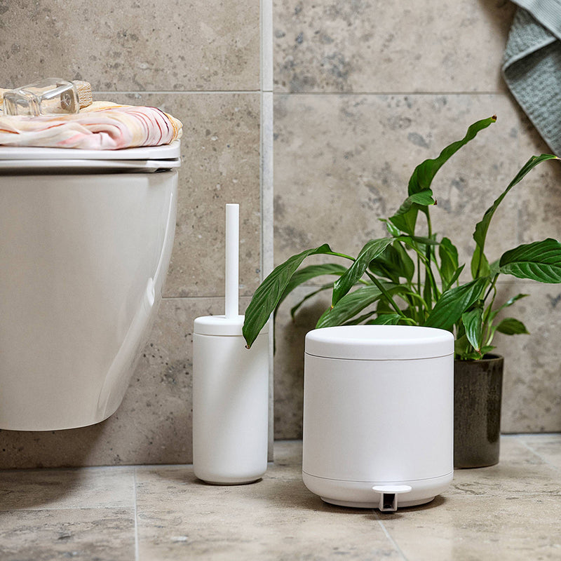 Ume Toilet Brush Holder - Free Standing - 15" Stoneware/White