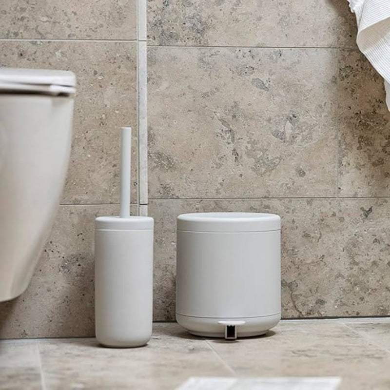 Ume Toilet Brush Holder - Free Standing - 15" Stoneware/Light Gray