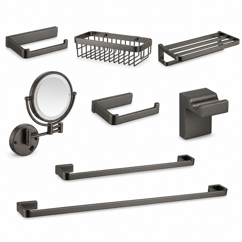 Devon Mare Bathroom Accessories Set - Graphite