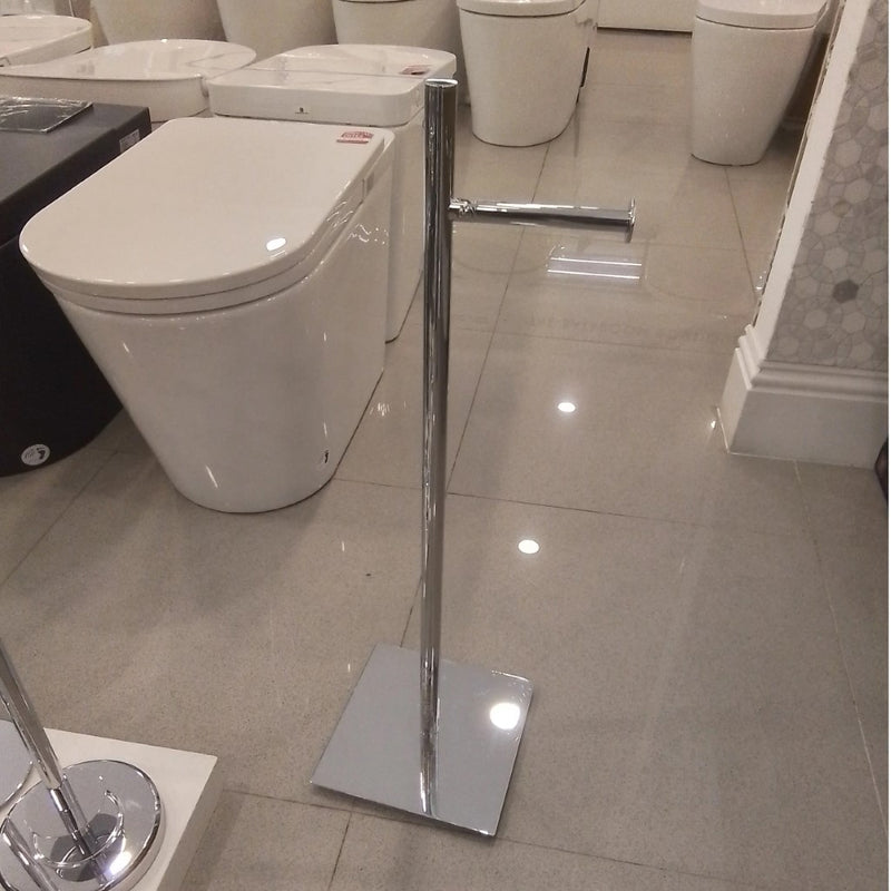 Bathroom Complements Toilet Paper Holder - Free Standing - 30" Brass/Polished Chrome