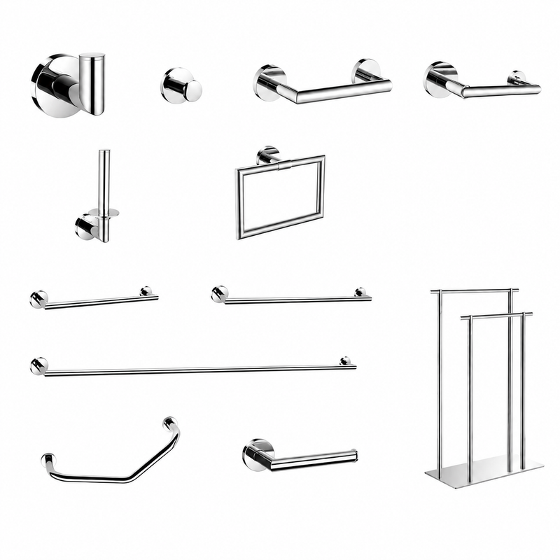 Munich Bathroom Accesories Set - Wall Mount/Polished Chorme