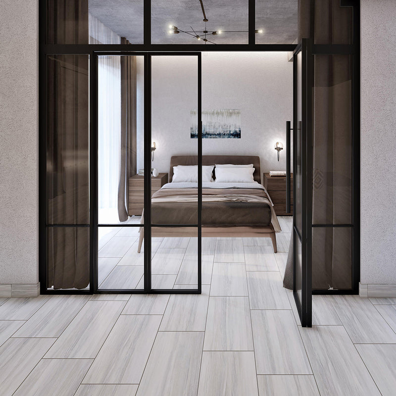 Lithology Astoria Gray Floor Tile - Wall or Floor Mount - 12 x 24" Porcelain/Gray