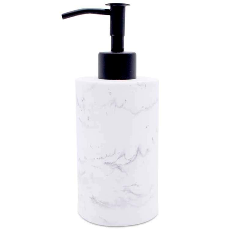Bella Soap Dispenser - Free Standing - 7" Resin/Stainless Steel/Matt Black/White Matt