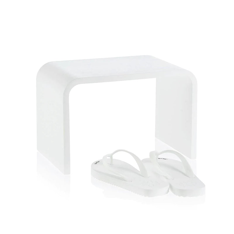 Bella Shower Seat - Floor Standing - 17" Solid Surface/Matte White (Final Sale)