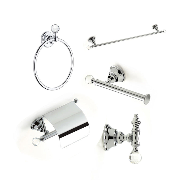 Bella Bathroom Accessories Set - Free Standing -  Brass/Polished Chrome