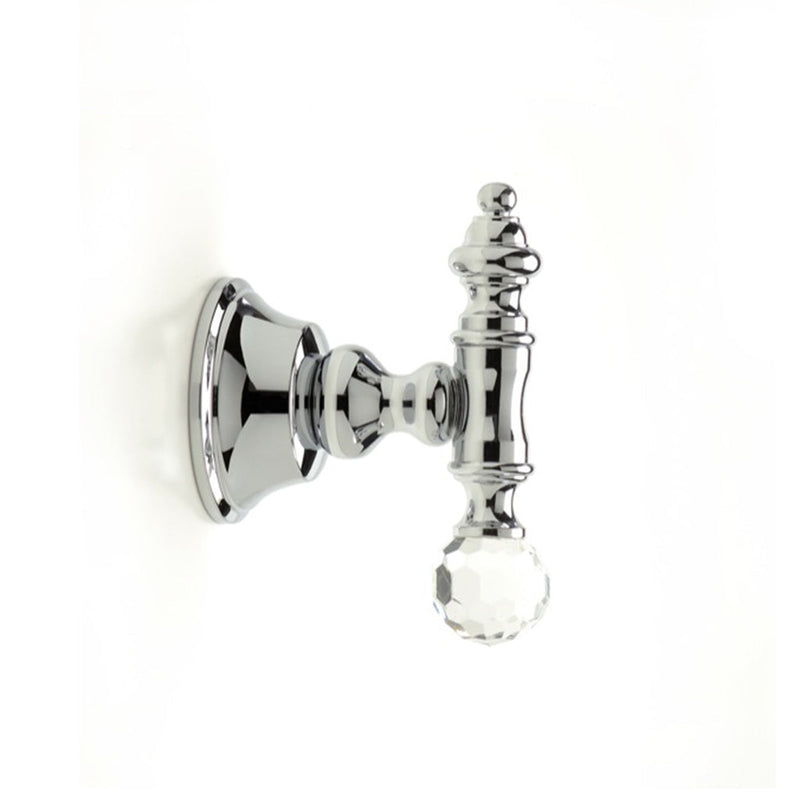 Bella Crown Swarovski Single Hook - Wall Mount - 5" Brass/Polished Chrome