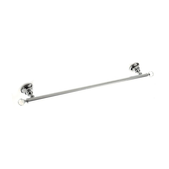 Bella Crown Swarovski Single Towel Bar - Wall Mount - 24" Brass/Polished Chrome