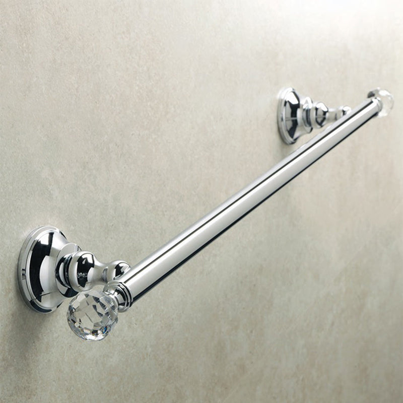 Bella Crown Swarovski Single Towel Bar - Wall Mount - 24" Brass/Polished Chrome
